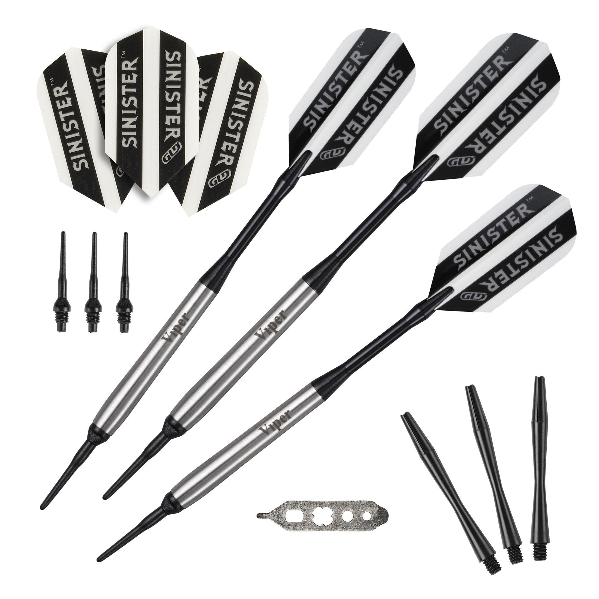 [REFURBISHED] Viper Sinister Darts 95% Tungsten Soft Tip Darts Smooth Barrel 16 Grams Refurbished Refurbished GLD Products 