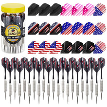 Load image into Gallery viewer, Fat Cat 21 Darts in a Jar Steel Tip 19 Grams with Patriot Dart Flights
