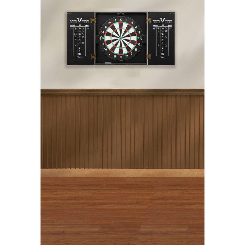 Viper Hideaway Dartboard Cabinet with Reversible Traditional and Baseball Dartboard