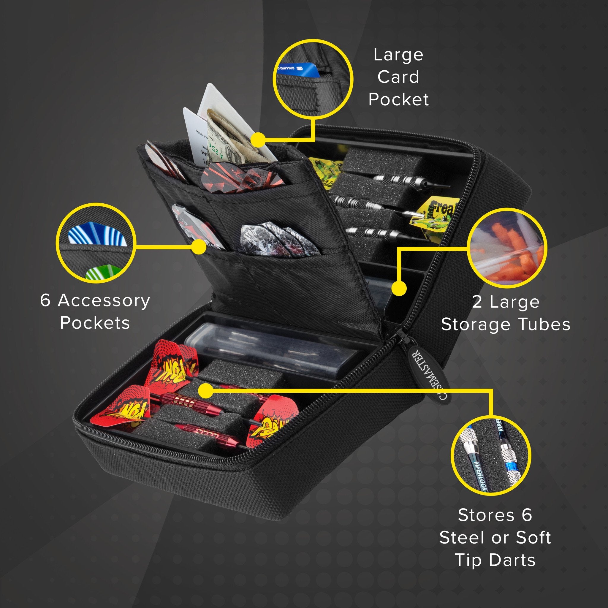 [OPEN BOX] Casemaster Elite Jr Black Nylon Dart Case