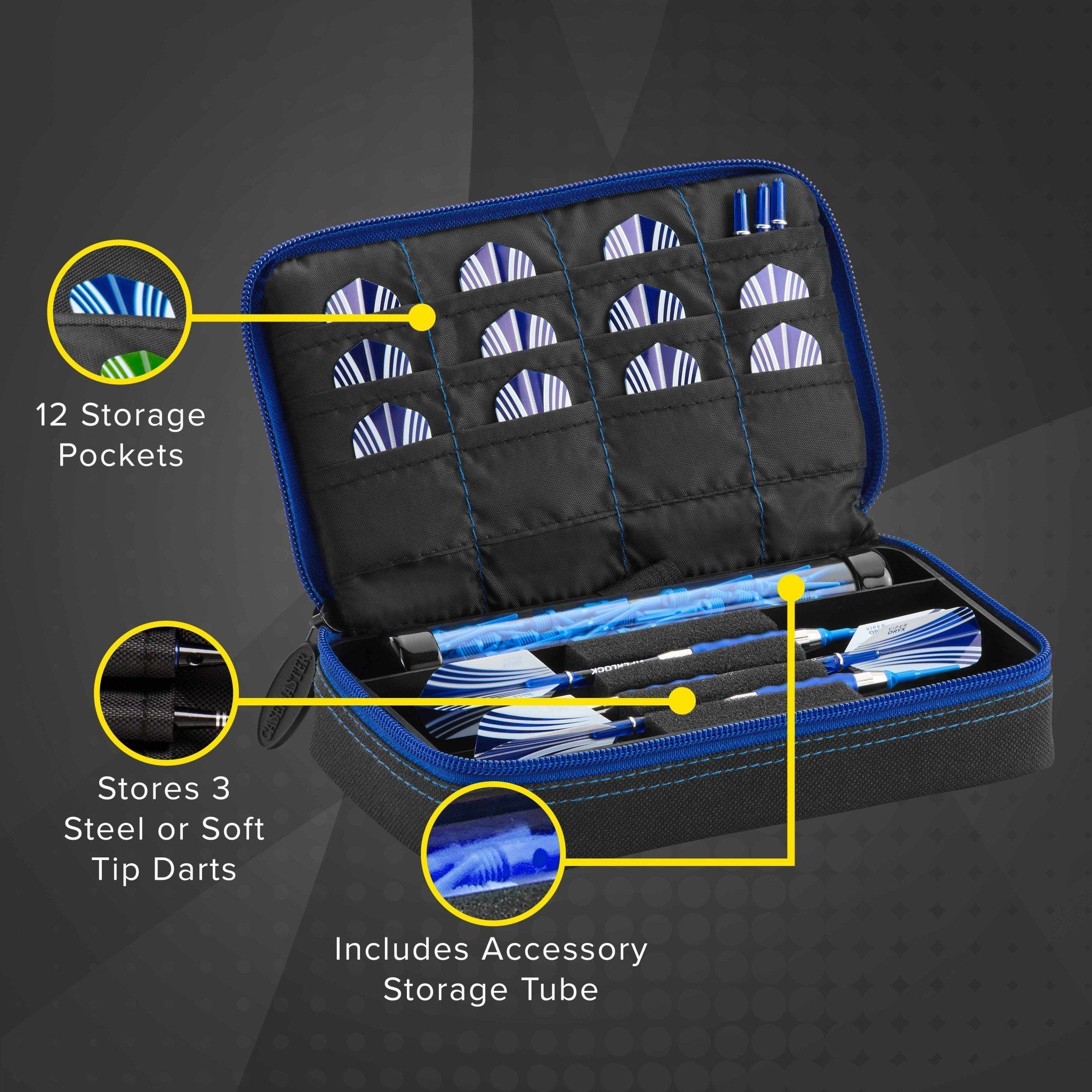 [REFURBISHED] Casemaster Plazma Dart Case Black with Sapphire Zipper Refurbished Refurbished GLD Products 