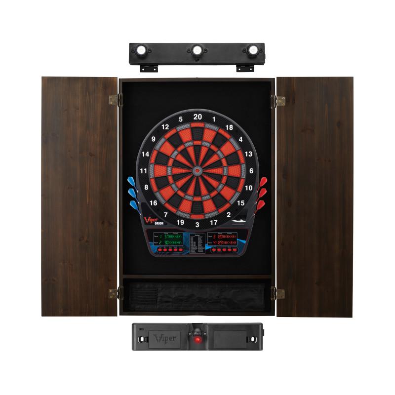 Viper Orion Electronic Dartboard, Metropolitan Espresso Cabinet, Laser Throw Line & Shadow Buster Dartboard Light Bundle Darts Viper 