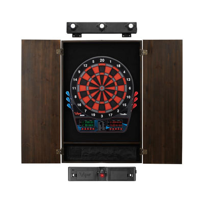 Viper Orion Electronic Dartboard, Metropolitan Espresso Cabinet, Laser Throw Line & Shadow Buster Dartboard Light Bundle Darts Viper 