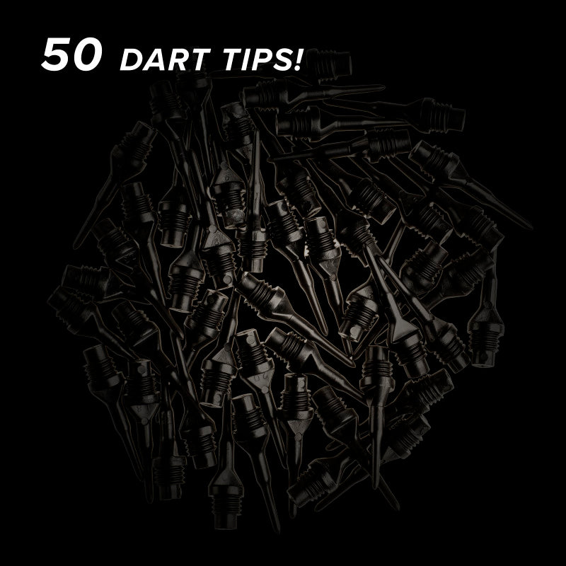 Viper Tufflex Tips II 1/4" Black 50Ct Soft Dart Tips