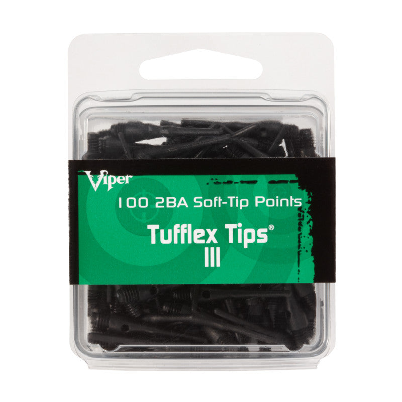 Viper Tufflex Tips III 2BA Black 100Ct Soft Dart Tips