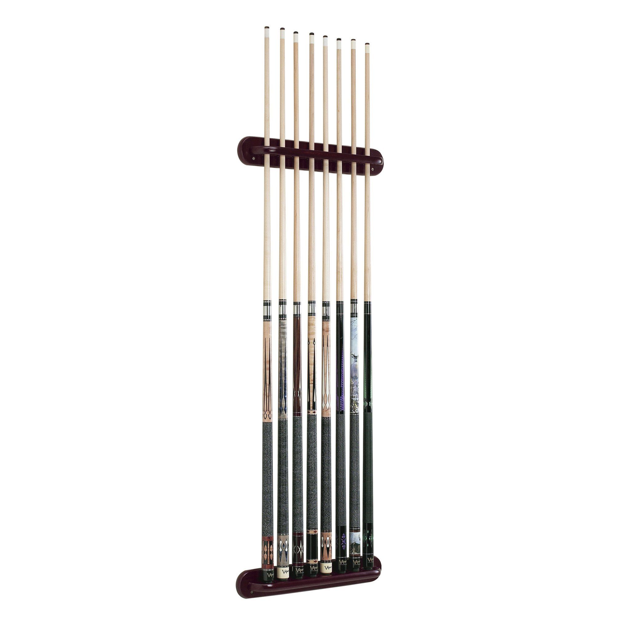 [REFURBISHED] Viper Traditional Mahogany 8 Cue Wall Cue Rack Refurbished Refurbished GLD Products 