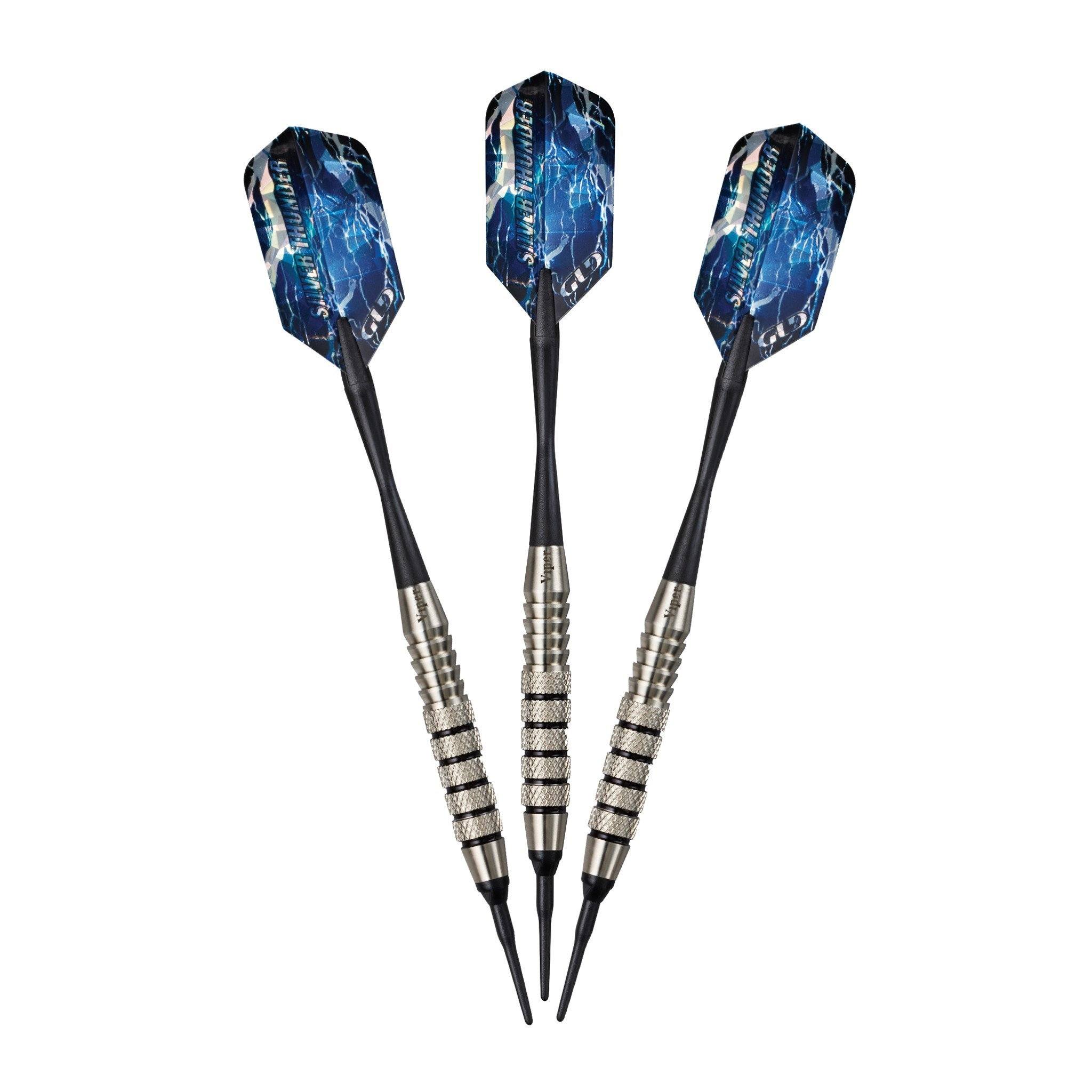 [REFURBISHED] Viper Silver Thunder Darts Soft Tip Darts 5 Knurled Rings 18 Grams Refurbished GLD Products