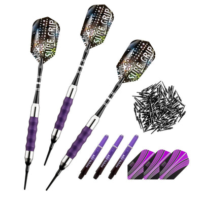 Viper Sure Grip Soft Tip Darts 18 Grams, Purple Accessory Set