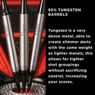 Three silver darts with black tips and "Viper" text on barrels, displayed upright against red background