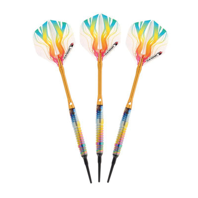 Elkadart Rainbow 90% Tungsten Soft Tip Darts Multi Color Titanium Coating Shark Fin Barrel Soft-Tip Darts Elkadart 