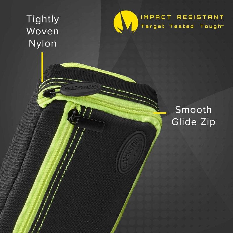 Casemaster Plazma Plus Dart Case Black with Yellow Trim and Phone Pocket Dart Cases Casemaster 