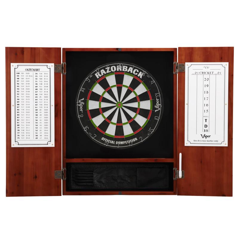 Viper Razorback Sisal Dartboard & Metropolitan Cinnamon Cabinet Darts Viper 