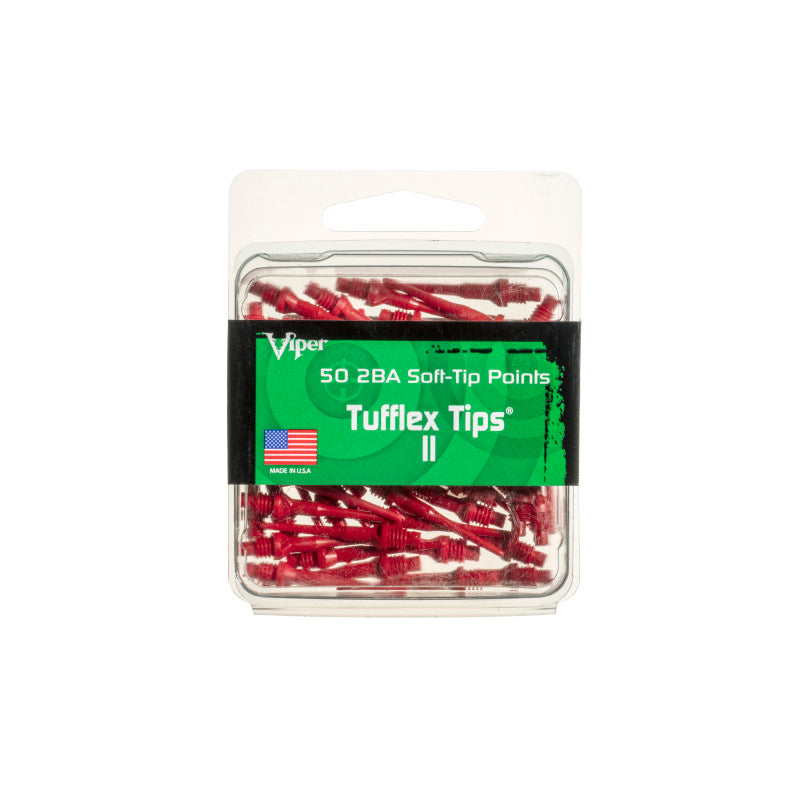 Viper Tufflex Tips II 2BA Red 50Ct Soft Dart Tips