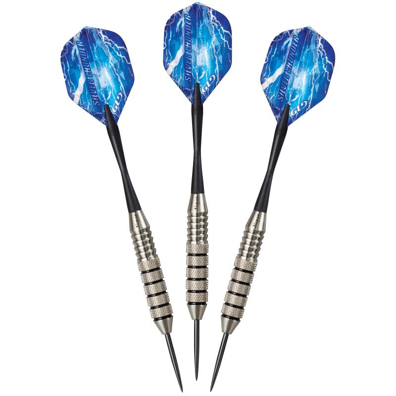 Viper Shot King Sisal Dartboard, Black Mariah 22g & Silver Thunder 25g Steel Tip Darts Darts Viper 