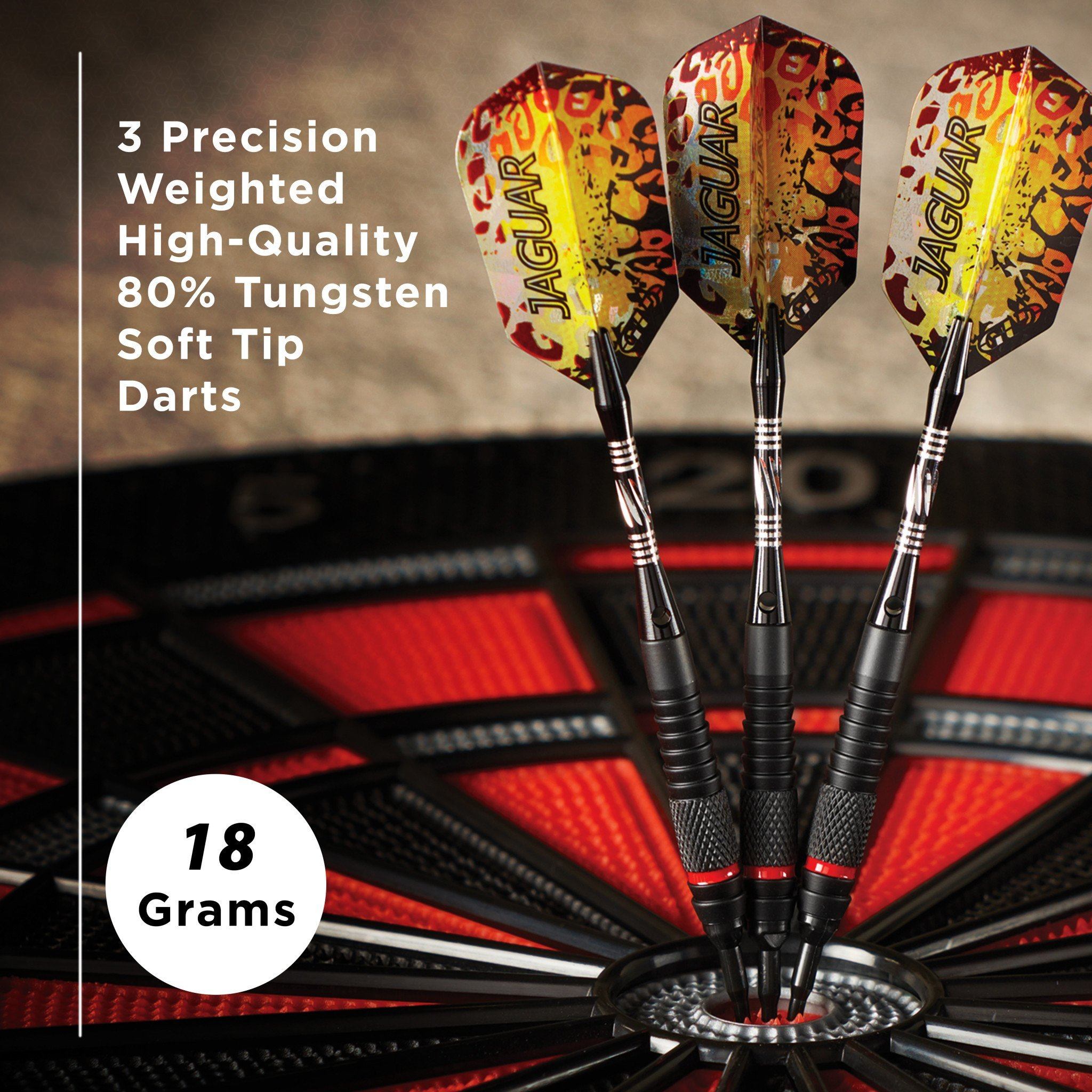 [REFURBISHED] Viper Jaguar Darts 80% Tungsten Soft Tip Darts 1 Small Knurled Ring 18 Grams Refurbished Refurbished GLD Products 