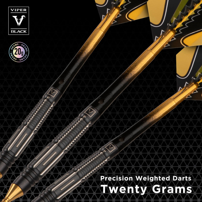 Viper Black Flux 90% Tungsten Steel or Soft Tip Conversion Darts Gold 20 Grams