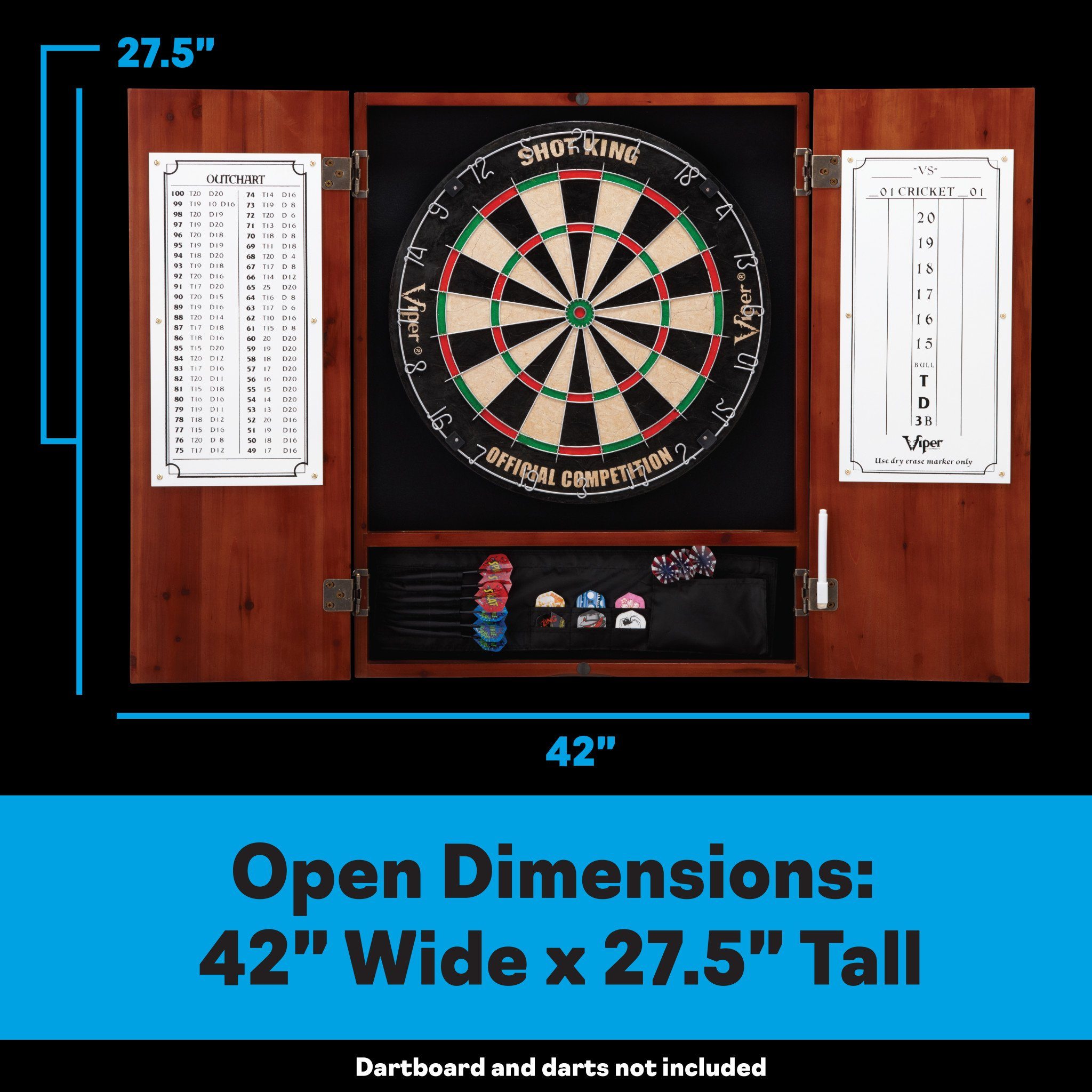 [REFURBISHED] Viper Metropolitan Cinnamon Steel Tip Dartboard Cabinet Refurbished Refurbished GLD Products 