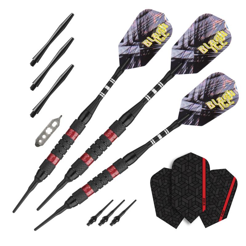 Viper 787 Electronic Dartboard, "The Bull Starts Here" Throw Line Marker, Black Ice Red 18g Soft Tip Darts, Dart Tip Remover Tool & Tufflex II Black Dart Tips Darts Viper 