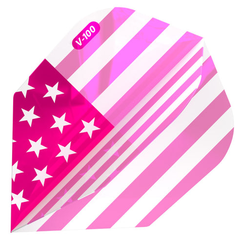 V-100 Dart Flights Standard American Flag Pink Metallic Traditional