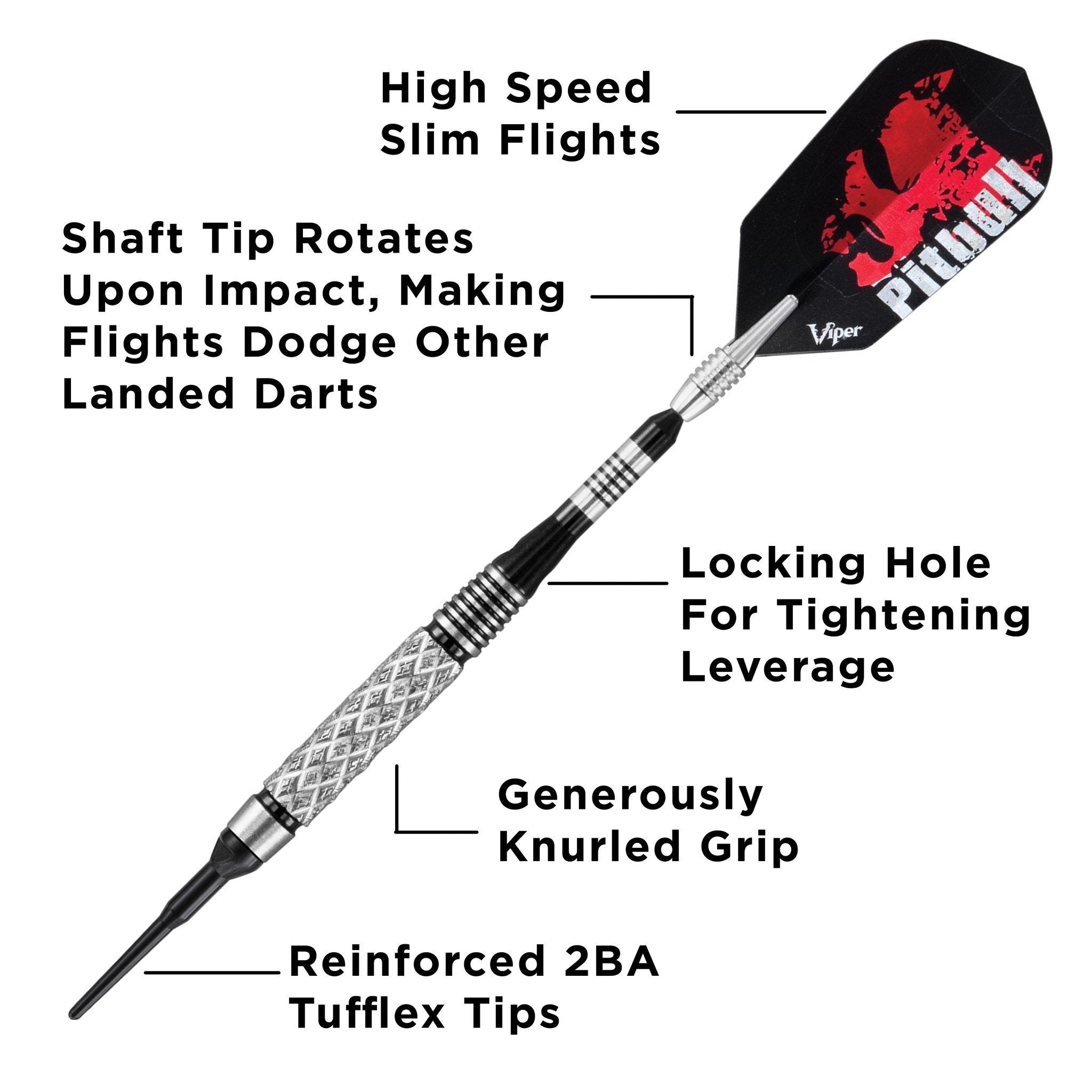 [REFURBISHED] Viper Pitbull Darts 90% Tungsten Soft Tip Darts Diamond Cut Barrel 18 Grams Refurbished Refurbished GLD Products 