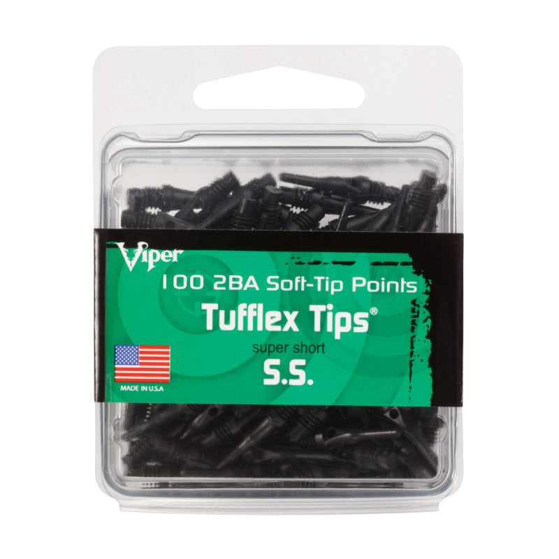 Viper Tufflex Tips SS 2BA Black 100Ct Soft Dart Tips