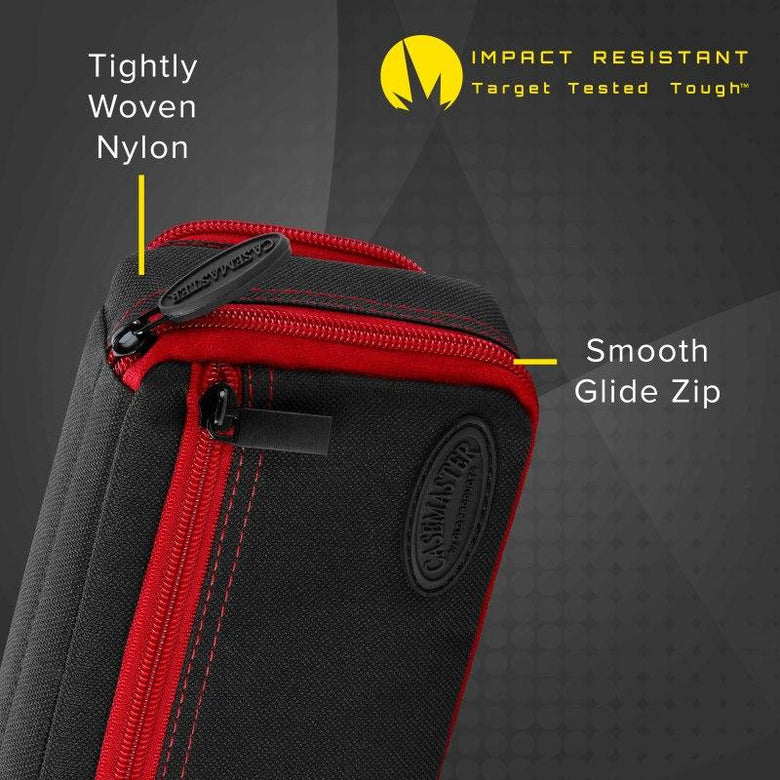 Casemaster Plazma Plus Dart Case Black with Ruby Zipper and Phone Pocket Dart Cases Casemaster 