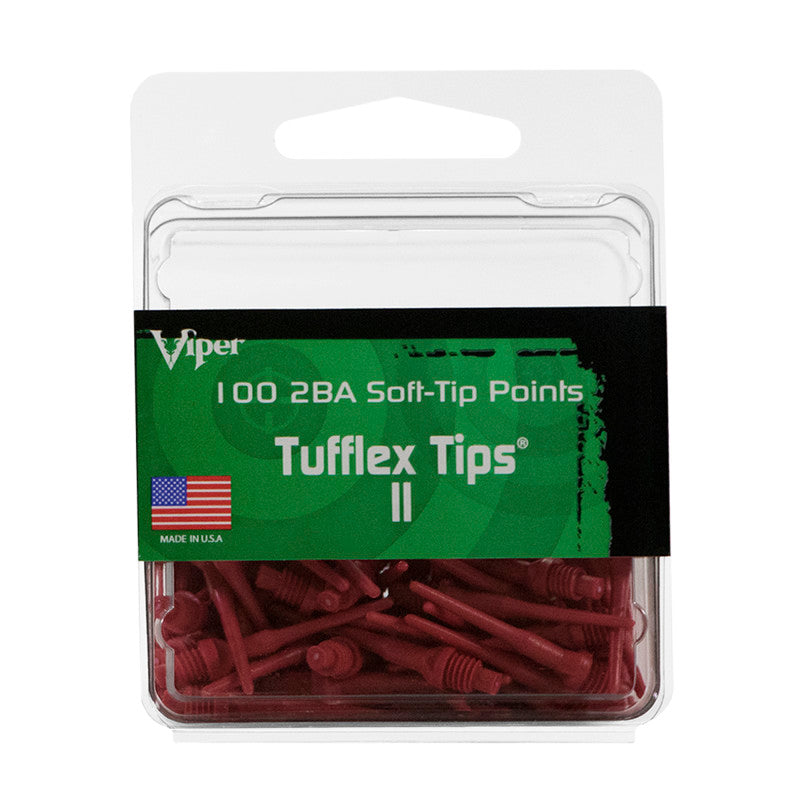 Viper Tufflex Tips II 2BA 100Ct Soft Dart Tips Red