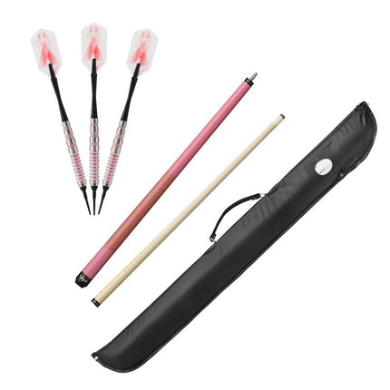 Fat Cat Pink Lady Soft Tip Darts 16 Grams, Viper Junior Pink Lady Cue, and Casemaster Cono Case Billiards Viper 