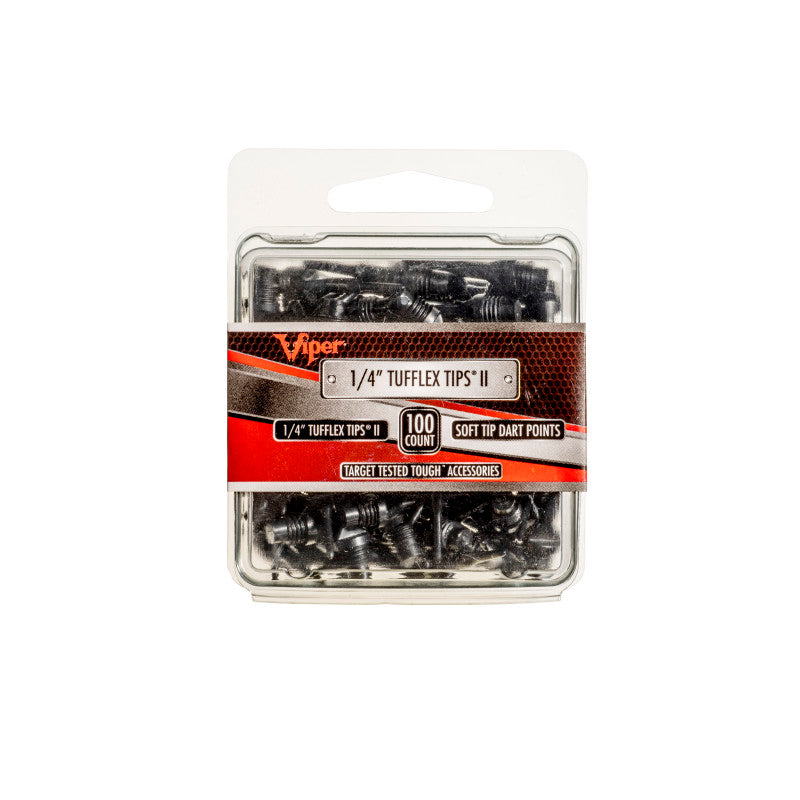 Viper Tufflex Tips II 1/4" Black 100Ct Soft Dart Tips