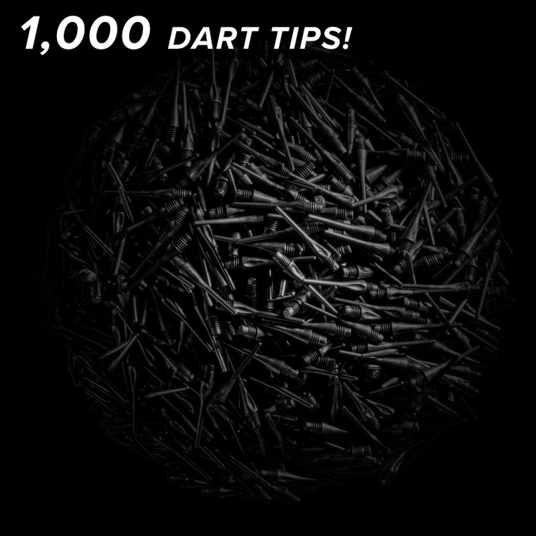 Viper Diamond Tips 2BA Black 1000Ct Soft Dart Tips