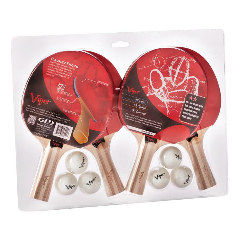 Viper Two Star Tennis Table Four Racket and Six Ball Set Table Tennis Accessories Viper 