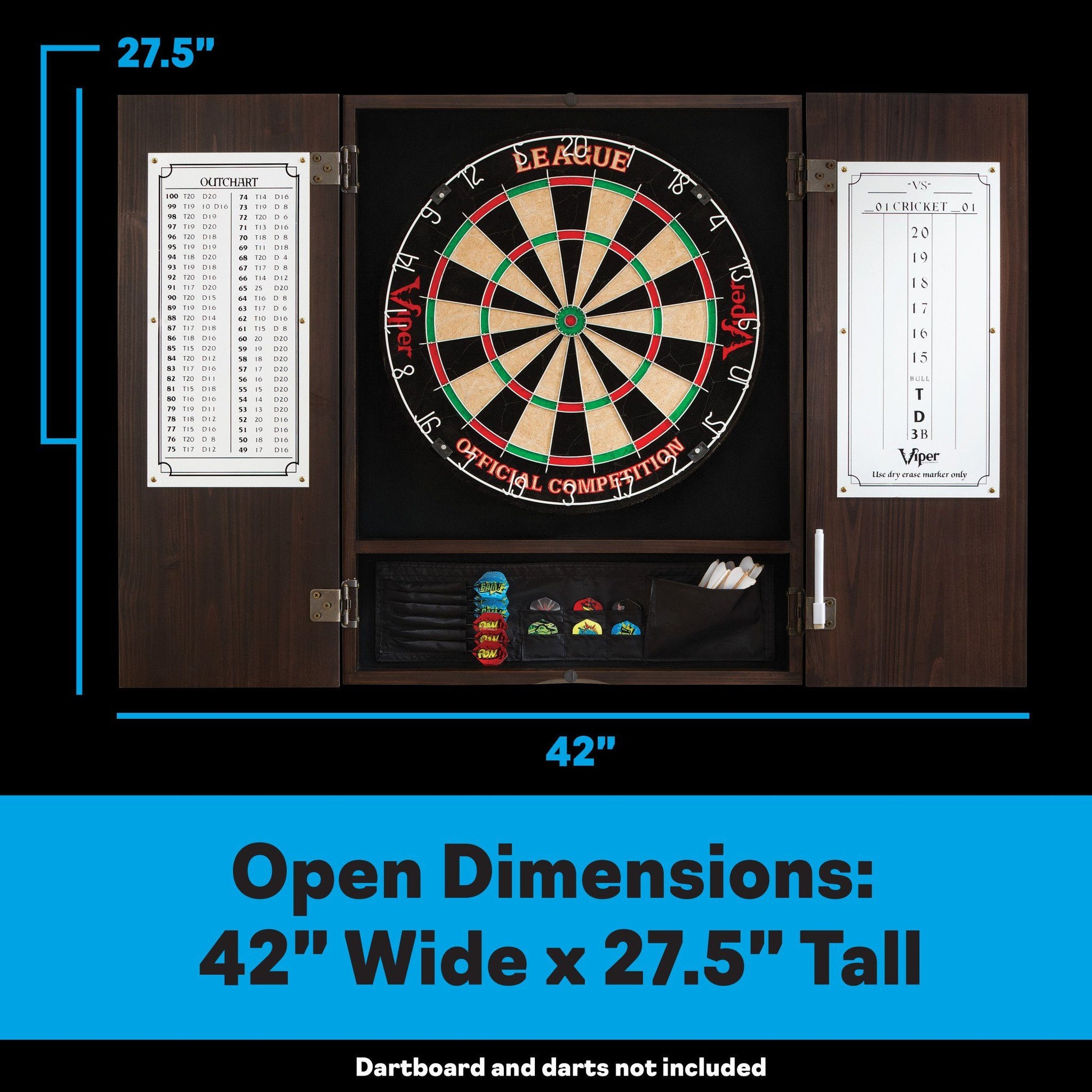 [REFURBISHED] Viper Metropolitan Espresso Steel Tip Dartboard Cabinet Refurbished Refurbished GLD Products 