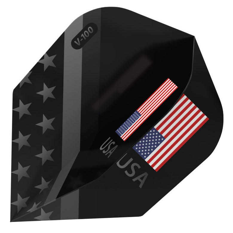 V-100 Dart Flights Standard American Flag Monochrome USA