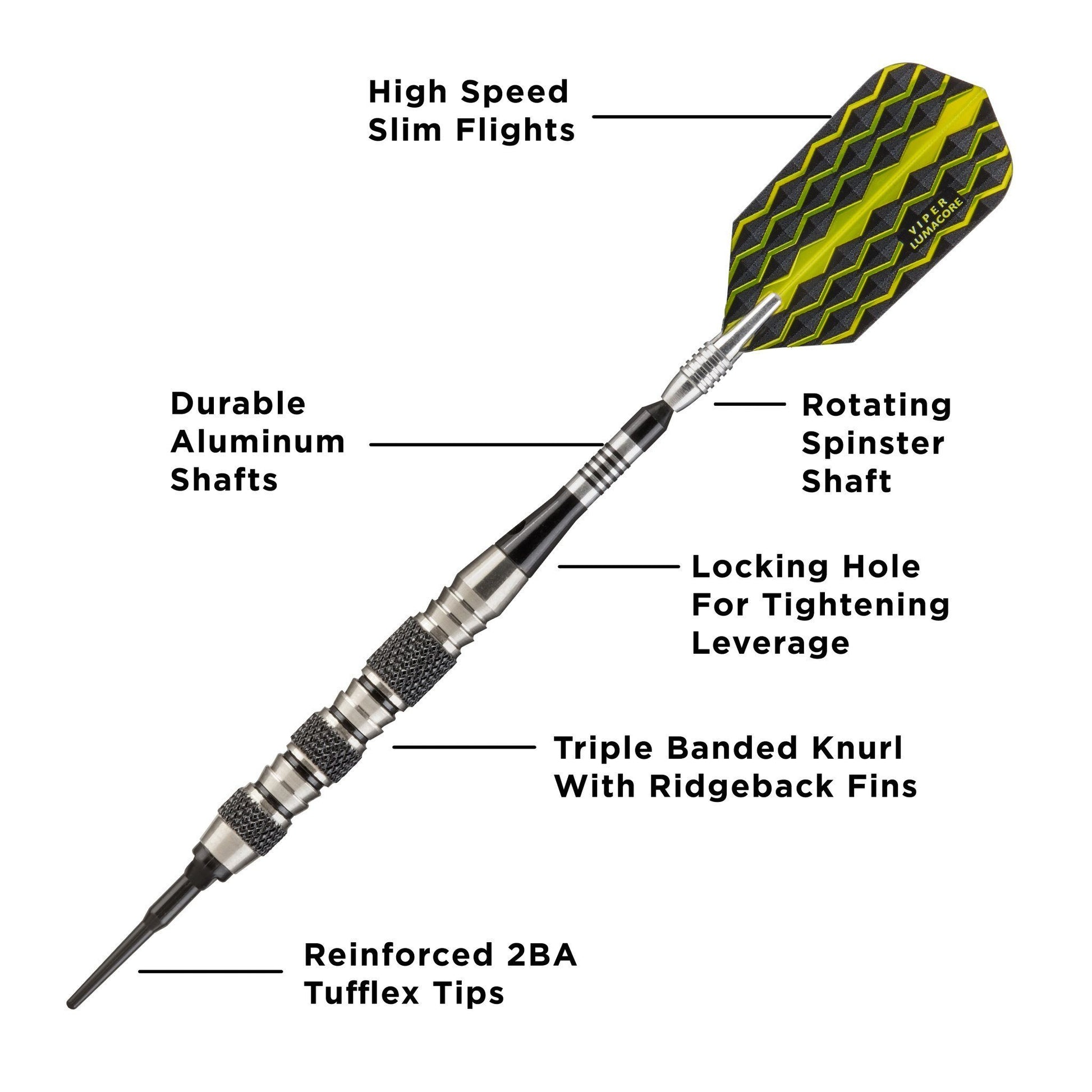 [REFURBISHED] Viper The Freak Darts Soft Tip Darts Knurled and Shark Fin Barrel Refurbished Refurbished GLD Products 