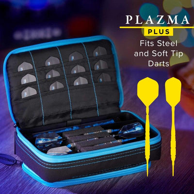 Casemaster Plazma Plus Dart Case Black with Blue Trim and Phone Pocket Dart Cases Casemaster 