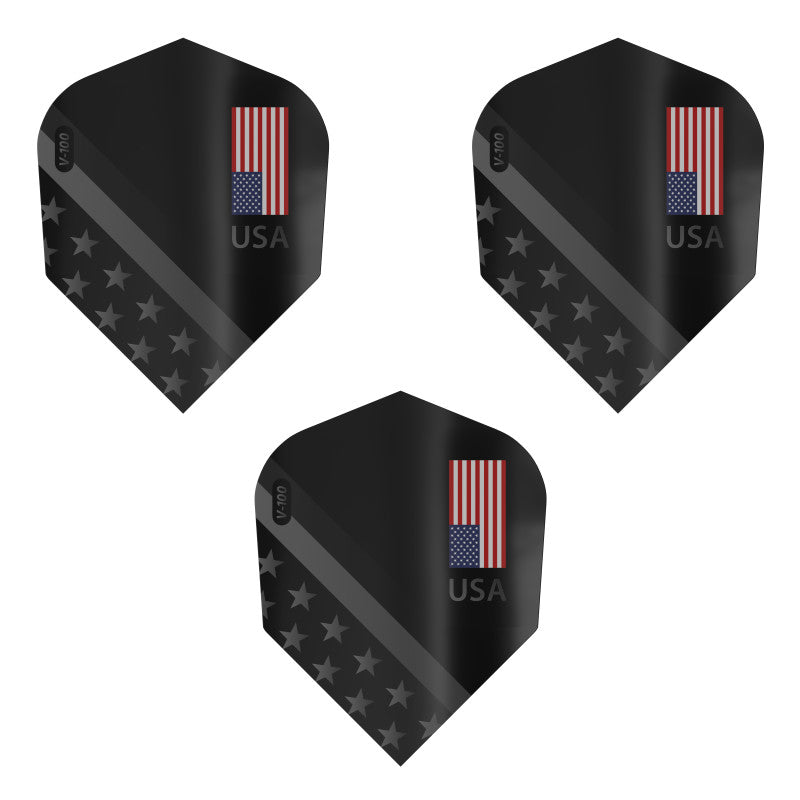 V-100 Dart Flights Standard American Flag Monochrome USA