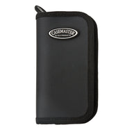 Black nylon dart case with Casemaster by GLD Products oval badge and carry handle on top