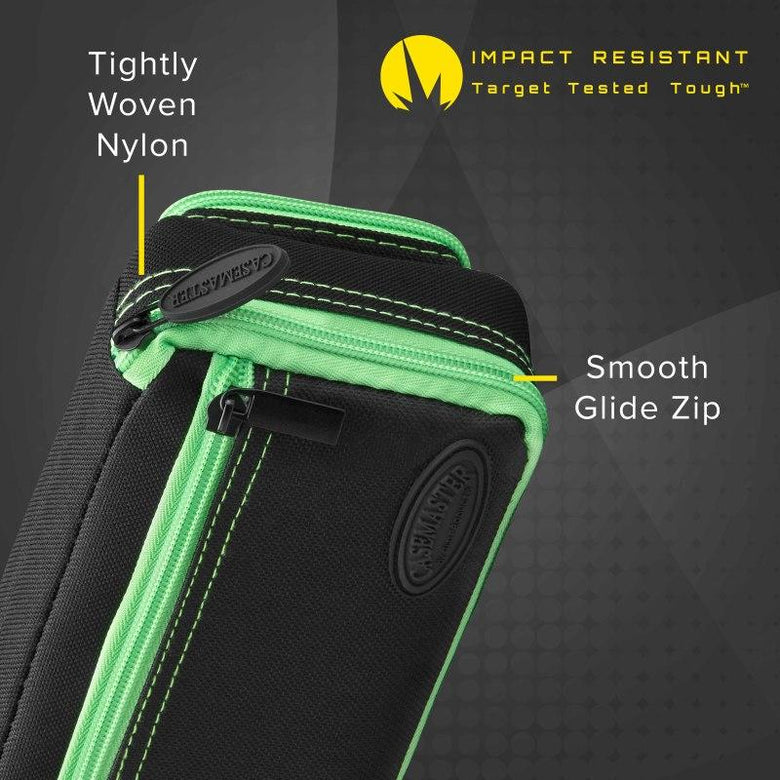 Casemaster Plazma Plus Dart Case Black with Green Trim and Phone Pocket Dart Cases Casemaster 