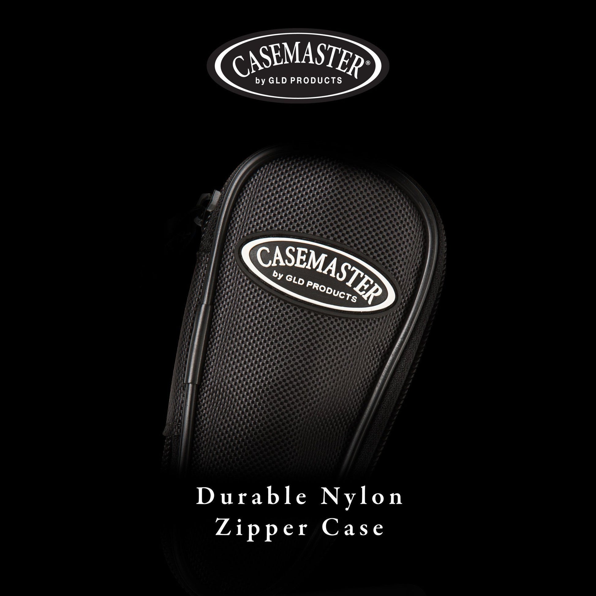 Black nylon zippered case with textured surface and Casemaster logo on front