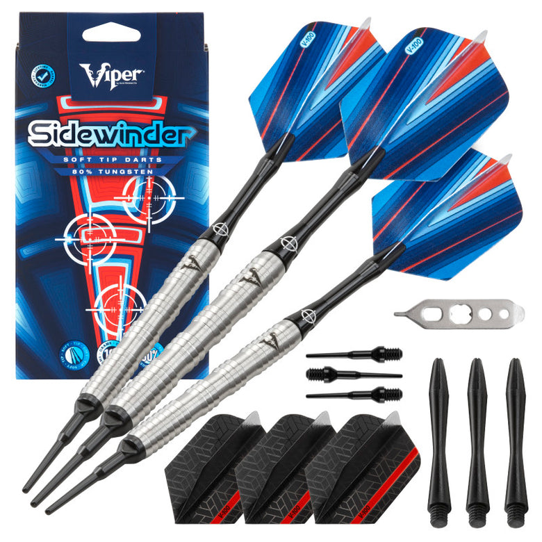 Viper Sidewinder 80% Tungsten Soft Tip Darts Shark Fin Barrel 18 Grams