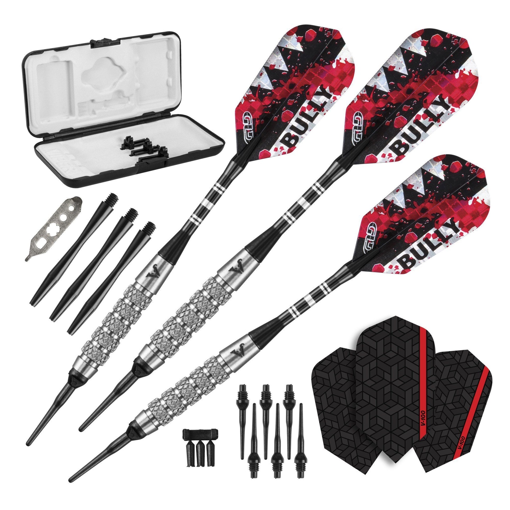 [REFURBISHED] Viper Bully Darts 80% Tungsten Soft Tip Dart Set 5 Knurled Rings 18 Grams Refurbished GLD Products