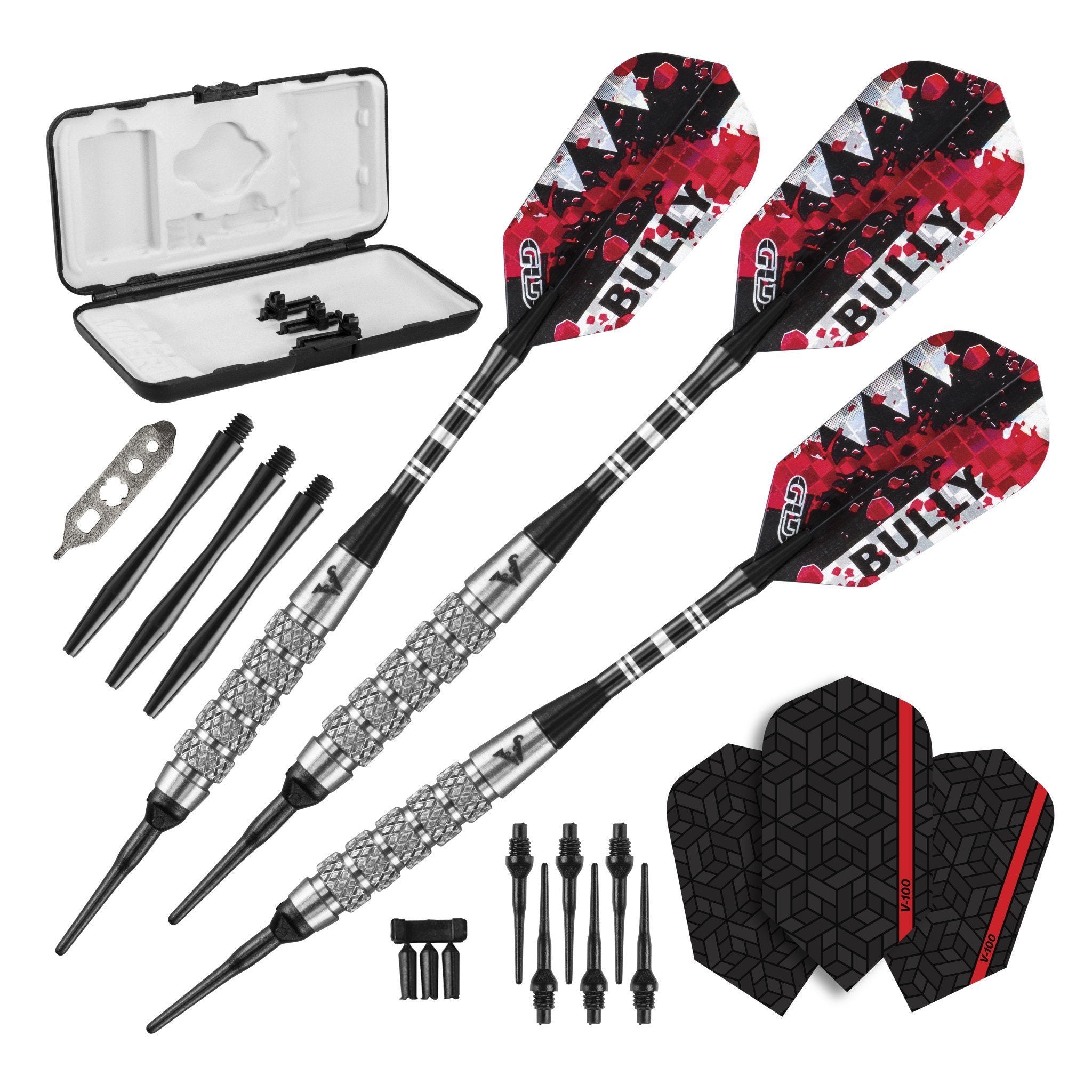 [REFURBISHED] Viper Bully Darts 80% Tungsten Soft Tip Dart Set 5 Knurled Rings 18 Grams Refurbished GLD Products