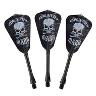 Three black darts with skull design and "Edge Catcher Dark" text on flights