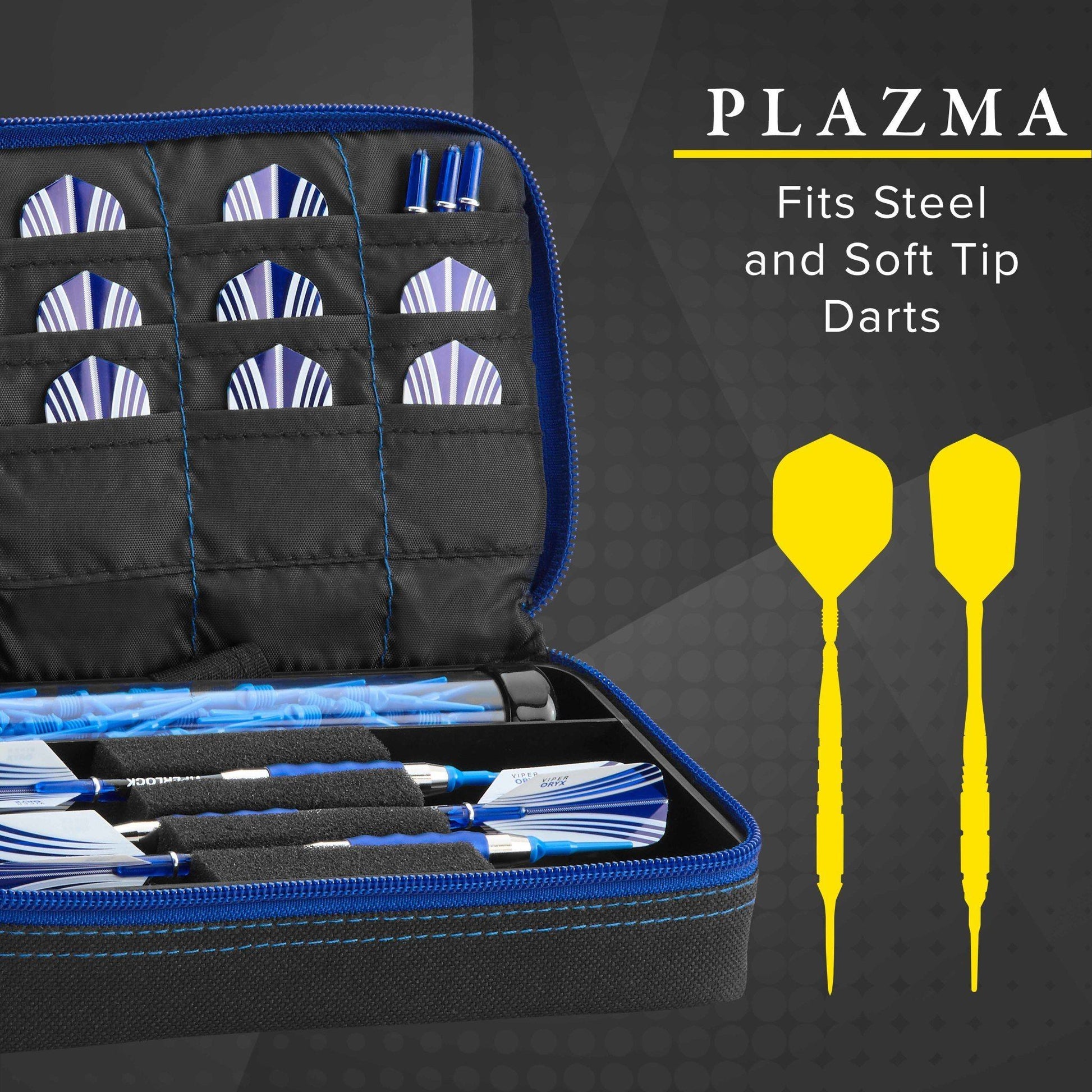 [REFURBISHED] Casemaster Plazma Dart Case Black with Sapphire Zipper Refurbished Refurbished GLD Products 