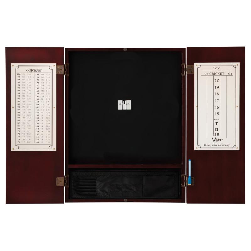 Viper Razorback Sisal Dartboard, Metropolitan Mahogany Cabinet, Underground The Raven Steel Tip Darts & Shadow Buster Dartboard Lights Darts Viper 