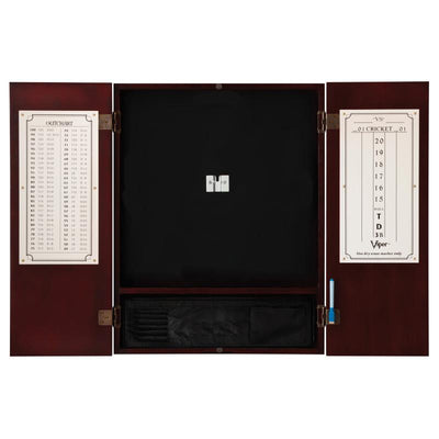 Viper League Sisal Dartboard, Metropolitan Mahogany Cabinet, Shadow Buster Dartboard Lights & Padded Dart Mat Darts Viper 