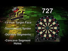 Load and play video in Gallery viewer, Fat Cat 727 Electronic Dartboard, 13.5&quot; Compact Target
