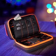 Load image into Gallery viewer, Casemaster Plazma Pro Dart Case Black with Orange Trim and Phone Pocket Dart Cases Casemaster 
