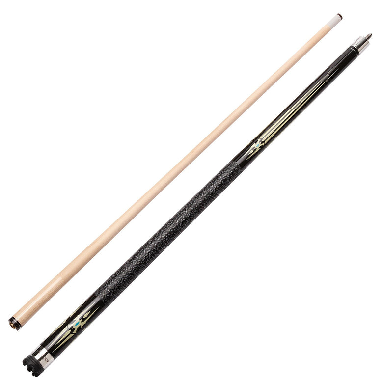 Viper Sinister Series Cue with Black and White Design and Casemaster Q-Vault Supreme Black Cue Case Billiards Viper 