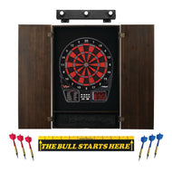 Viper 797 Electronic Dartboard, Metropolitan Espresso Cabinet, Throw Line Marker & Shadow Buster Dartboard Light Bundle Darts Viper 